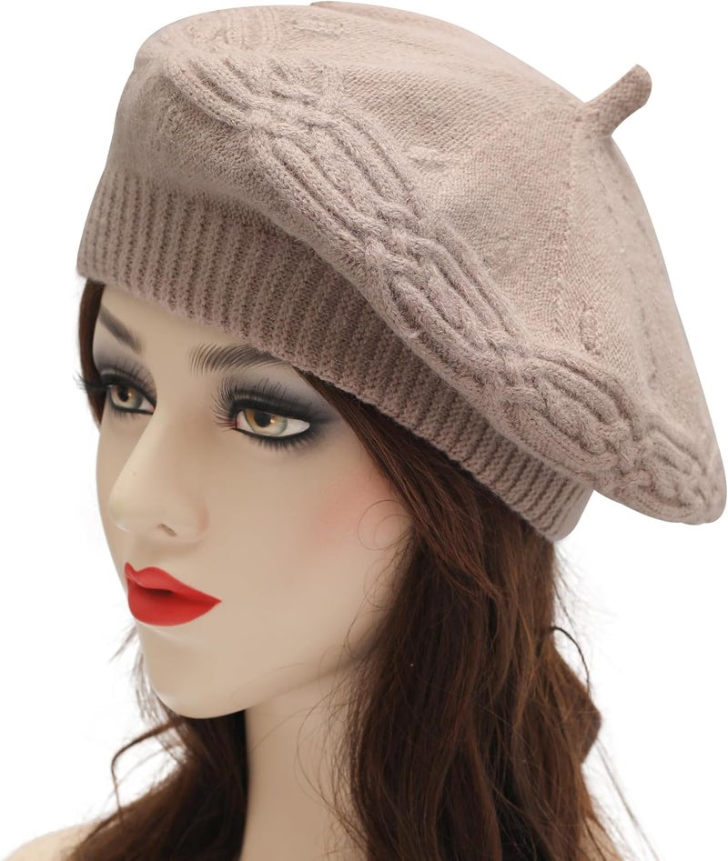 ZLYC French Beret hat, Reversible Solid Color Knit Warm Beret Cap for Womens Girls - Image 2